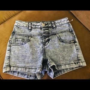 Delia’s 1/2 High Waisted Button Front Denim Shorts